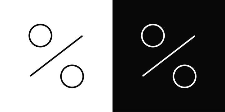 Percent icon in trendy stroke liner style. Set of Website icon vector.
