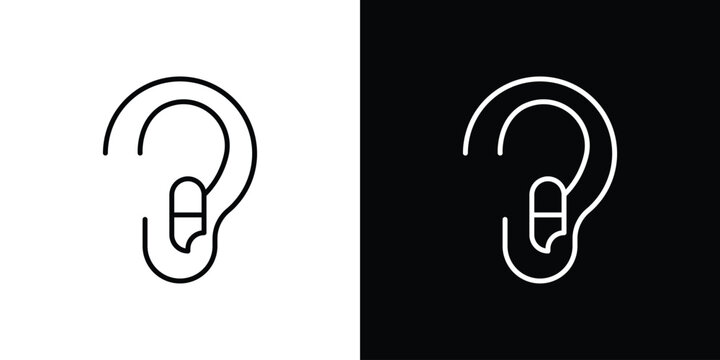 Otitis icon in trendy stroke liner style. Set of Website icon vector.
