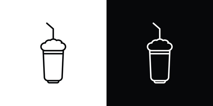 Milkshake icon in trendy stroke liner style. Set of Website icon vector.