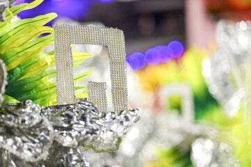 carnival costume during parade in Rio de Janeiro.