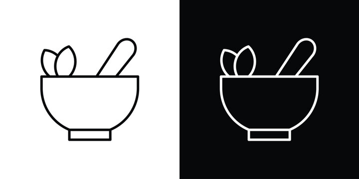 Herbal medicine icon in trendy stroke liner style. Set of Website icon vector.