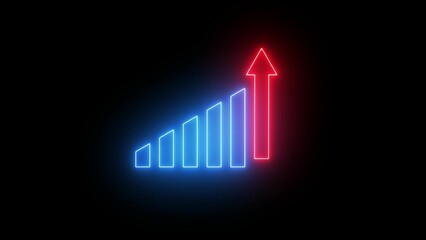 A graphic illustration of an upward trending financial chart with a rising green arrow against a solid black background representing growth and success.