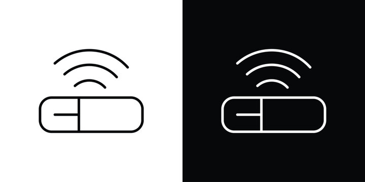 Dog microchip icon in trendy stroke liner style. Set of Website icon vector.