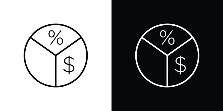 Dividend yield icon in trendy stroke liner style. Set of Website icon vector.