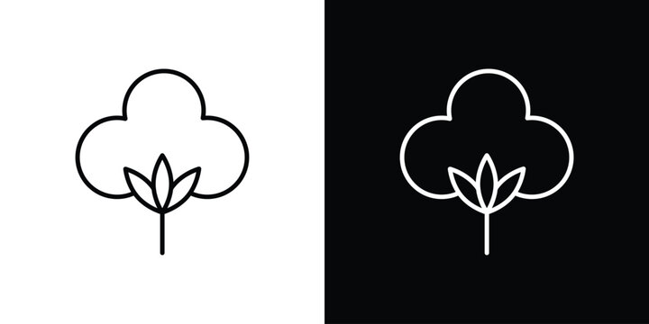 Cotton icon in trendy stroke liner style. Set of Website icon vector.