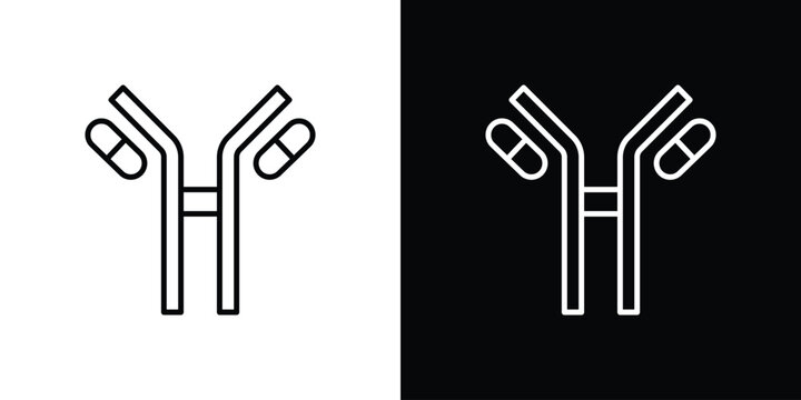 Antibody icon in trendy stroke liner style. Set of Website icon vector.
