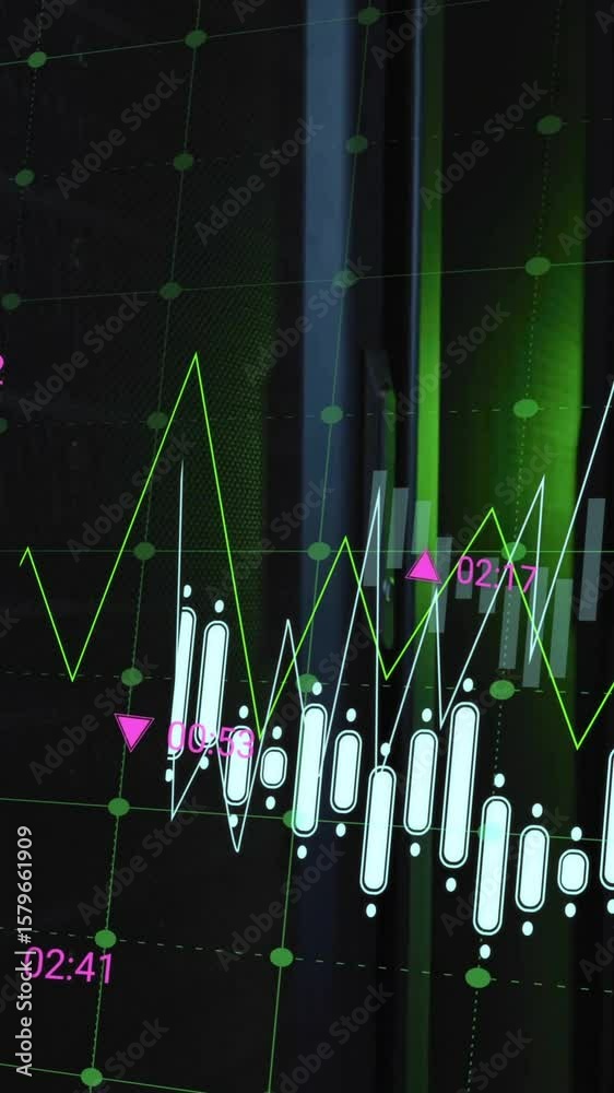 Poster animation of digital data processing over computer servers