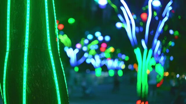 beautiful multicolored dynamic lighting background at horizontal composition