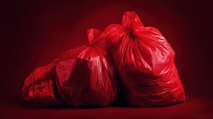 Nfectious waste must be disposed of in the trash bag and red, waste infections in hospitals, shows a lot of medical waste.infectious wastes in red bag.