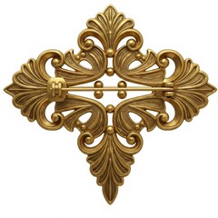 Gold Filigree Brooch with Cross Design