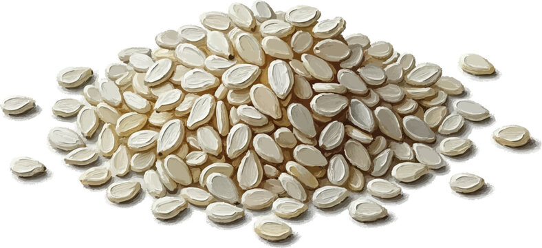 A Pile of Sesame Seeds with oil painting