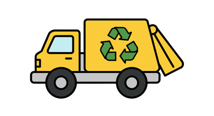 Fototapeta premium Waste Collection Truck Icon - Recycle Garbage Vehicle