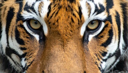 Close Up Portrait of a Majestic Tiger Face with Intense Stare and Striking Colors