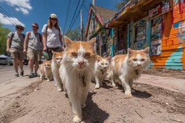 A cat-led journey through mount pleasant's cultural highlights. Vancouver tours. Embark on a feline adventure through vancouver's mount pleasant. Urban nature. Festival fun.