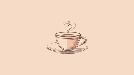 Obraz premium Simple coffee cup illustration
