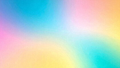 カラフルなピンク、黄色、ターコイズのグラデーションのノイズの多い粒状背景テクスチャ。Colorful pink, yellow and turquoise gradient noisy grainy background texture.