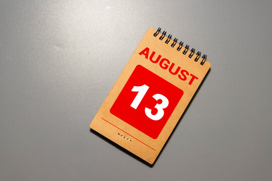 August 13, Number cube design in natural concept.