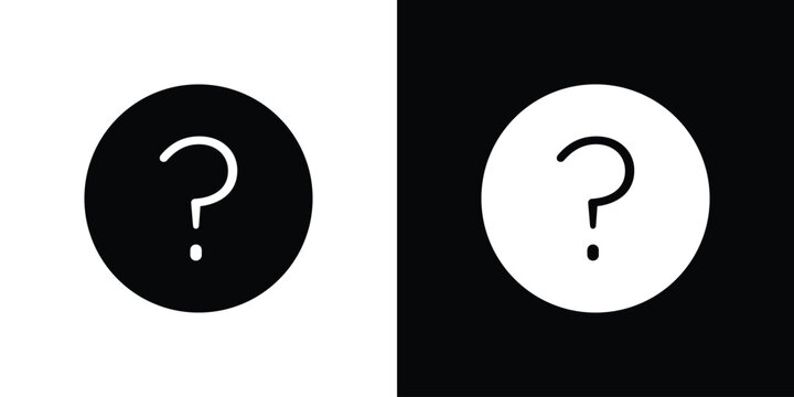 Question icon Flat Solid Style in black and white colors. Vector eps10.