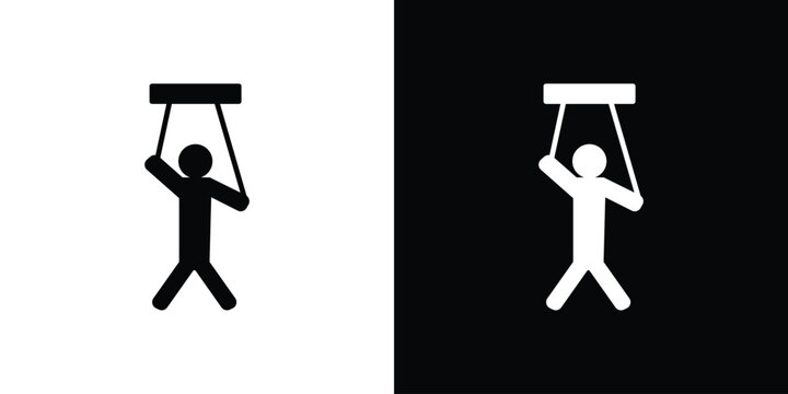 Puppet icon Flat Solid Style in black and white colors. Vector eps10.