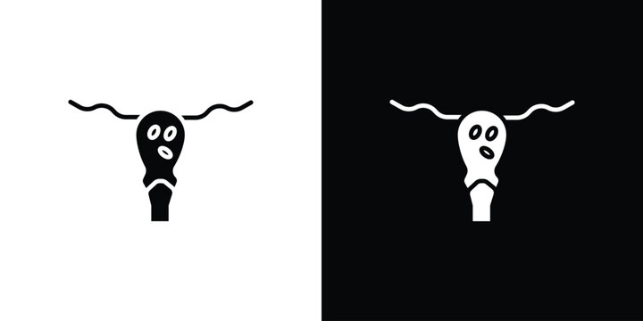 Pelvic inflammatory disease icon Flat Solid Style in black and white colors. Vector eps10.