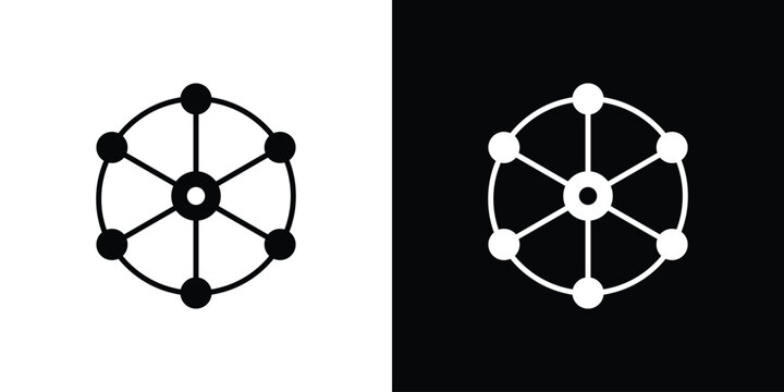 Multichannel icon Flat Solid Style in black and white colors. Vector eps10.