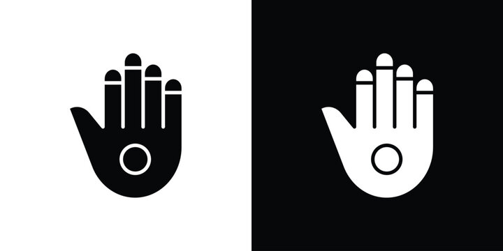 Gauntlet icon Flat Solid Style in black and white colors. Vector eps10.