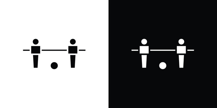 Foosball icon Flat Solid Style in black and white colors. Vector eps10.