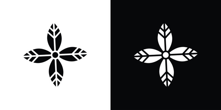 Basil icon Flat Solid Style in black and white colors. Vector eps10.