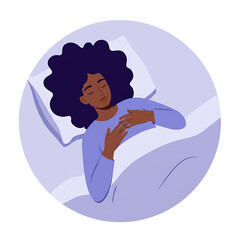 Peaceful Sleep: A Woman Resting Comfortably in Bed, Enjoying a Serene Night's Rest
