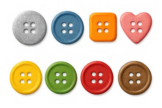 Vibrant sewing buttons displaying varied shapes against translucent backdrop, highlighting crafting and fashion design potential