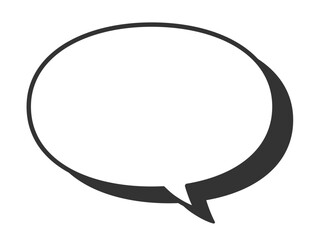 シンプルな丸い吹き出し影つき_ベクターイラスト