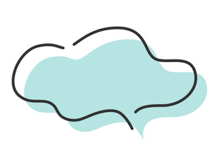 線に抜け感のあるオシャレ吹き出しシンプル影つき_もやもや_ベクターイラスト