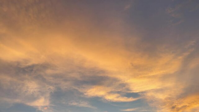 Beautiful golden sunset of sky and clouds 