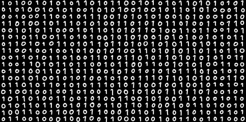handwritten binary code with black background