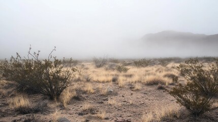 Fototapeta premium Misty desert landscape