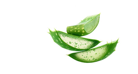 Sliced Aloe vera on white background, png, transparent