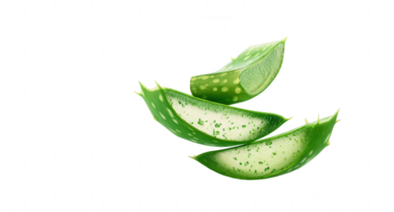 Sliced Aloe vera on white background, png, transparent