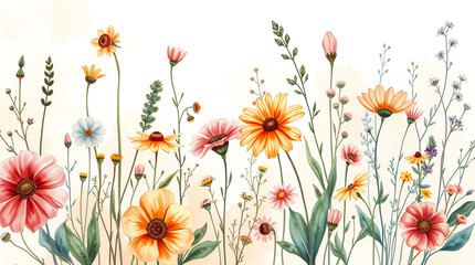 abstract floral background with flowers