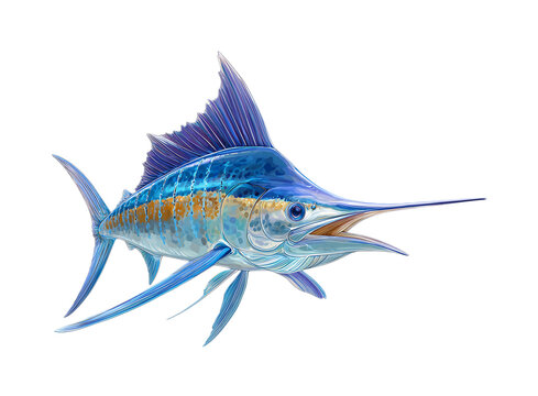 blue marlin vector illustration isolated on a transparent background