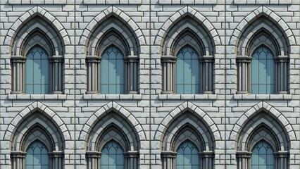 Obraz premium Pointed Arch Patterns - A seamless pattern of stylized, pointed arch designs.