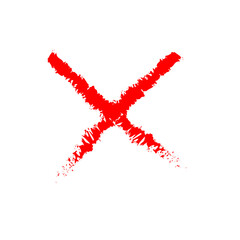 赤い手描きのバツ印