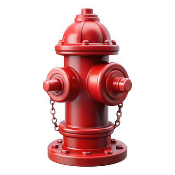 Red fire hydrant 3d render isolated on transparent background