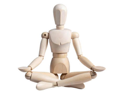 Mannequin Figure Sitting Cross-legged, isolated