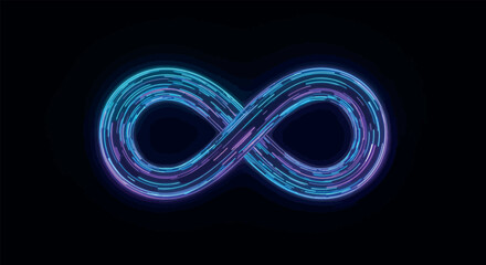 Glowing Infinity Symbol on Black Background