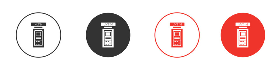 ATM machine icon symbol. Simple, flat design for web or mobile app. Minimal Vector illustration logotype.