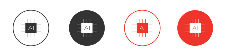 AI icon symbol. Simple, flat design for web or mobile app. Minimal Vector illustration logotype.