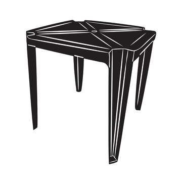 Black plastic table, very common in bars and pubs in Brazil. Isolated on a transparent background