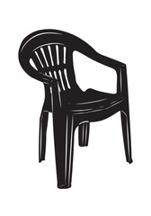 Plastic chair popular in Brazil in bars and pubs. Isolated on a transparent background