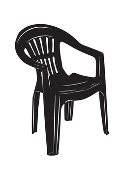 Plastic chair popular in Brazil in bars and pubs. Isolated on a transparent background