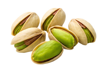 pistachio nuts on white background